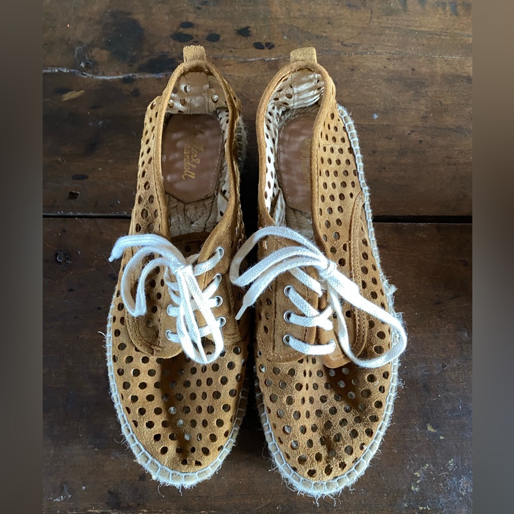 Loeffler Randall Espadrille Laser cut Platform Shoe Women’s Sz 39